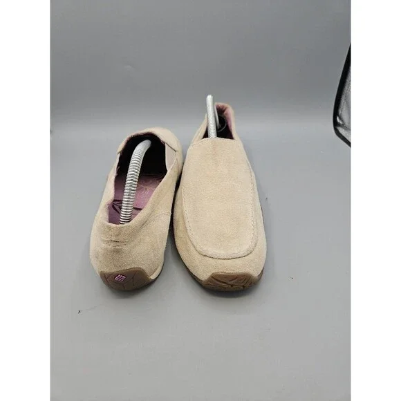 Columbia Women's Slip On  Comfort Loafer Shoes Suede Sz 10 Beige Casual Walk - Picture 5 of 11